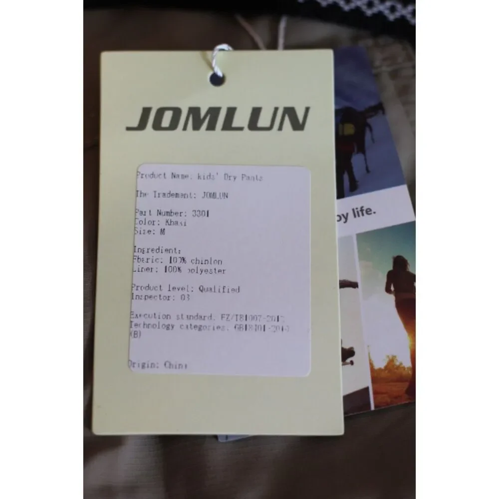 Jomlum Brown Khaki Boys Dry Pants w/ Belt Side Pockets Medium 012